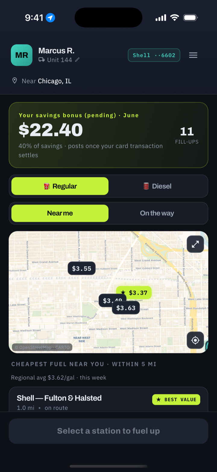 Cheapest fuel near you, best value starred
